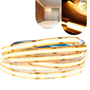 Fita LED COB 320 Leds IP20 3000K 12V 5m - Branco Quente