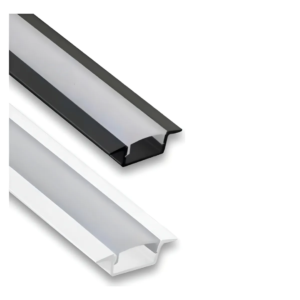 Kit 10 Perfil de Led Sobrepor 30X20mm Lente lLeitosa 2M - Preto